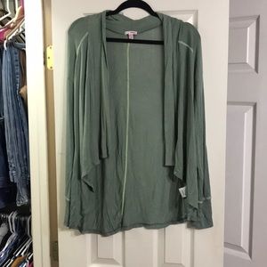 Green Thin BONGO Cardigan. Fits like a medium